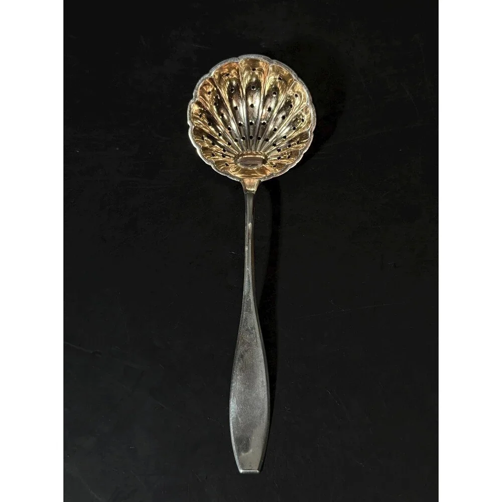 1928 Finnish 813H Silver Gilt Tea Strainer Tesil by Kultakeskus Oy